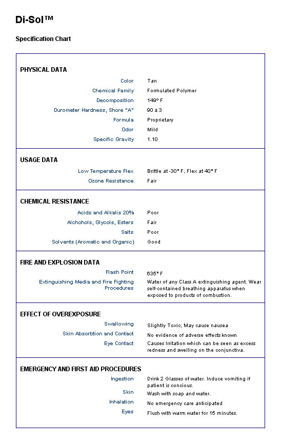Di-Sol specifications